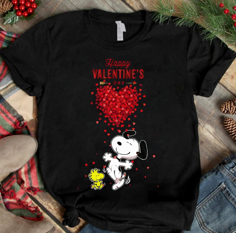 Snoopy Woodstock Happy Valentine T Shirt 1